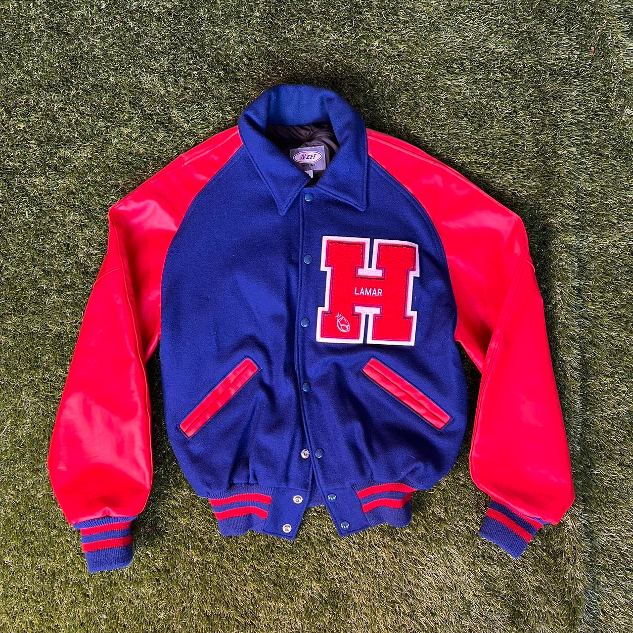 Blue & Red “H” Golf Varsity Letterman Jacket